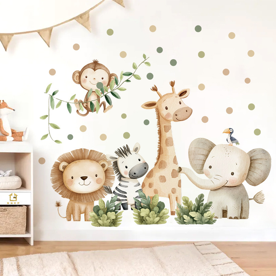 Baby Nursery Decor Girl - Boho Forest Animals Wall Stickers for