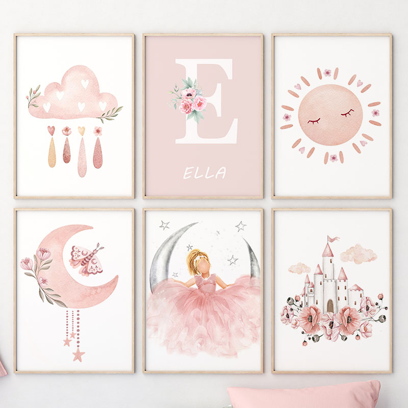 Pink Angel Girl Sun Moon Cloud - огляд і ціна Baby Nursery Decor Girl