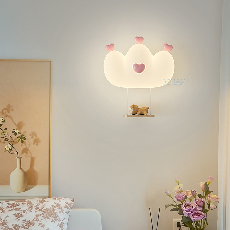 Romantic Pink Crown Wall Lamps - огляд і ціна Baby Nursery Wall Lights
