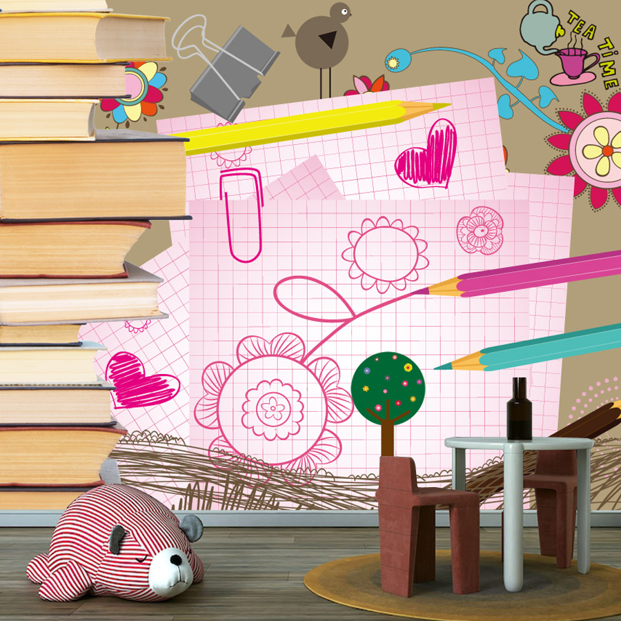 Cartoon Books Drawing Easy to  - огляд і ціна Baby Nursery Peel And Stick Wallpaper