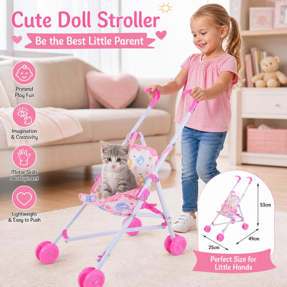 Doll Stroller Pink Baby Pram T - огляд і ціна Baby Nursery Trolley