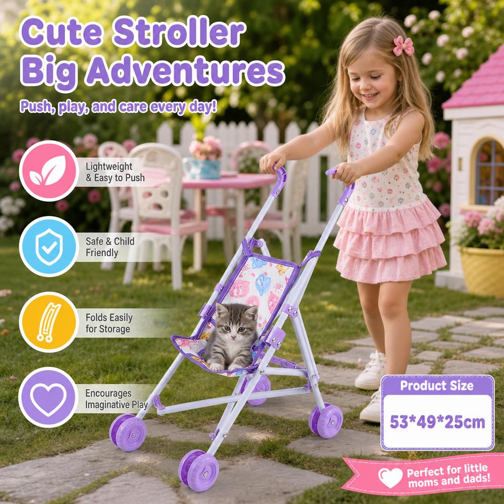 Doll Stroller Pink Baby Pram T - огляд і ціна Baby Nursery Trolley