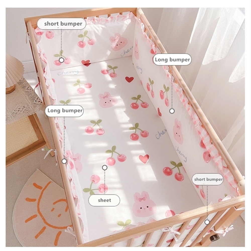 5Pcs Crib Bedding Set Girl Bab - огляд і ціна Baby Nursery Decor Girl