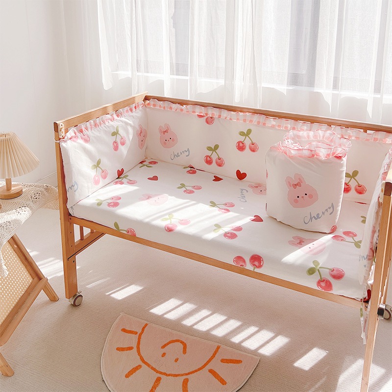 5Pcs Crib Bedding Set Girl Bab - огляд і ціна Baby Nursery Decor Girl