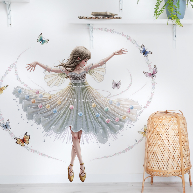 Dancing Girl Vinyl Child Wall  - огляд і ціна Baby Nursery Decor Girl