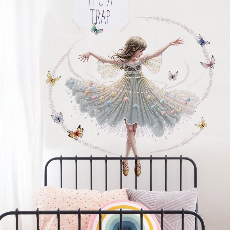 Dancing Girl Vinyl Child Wall  - огляд і ціна Baby Nursery Decor Girl