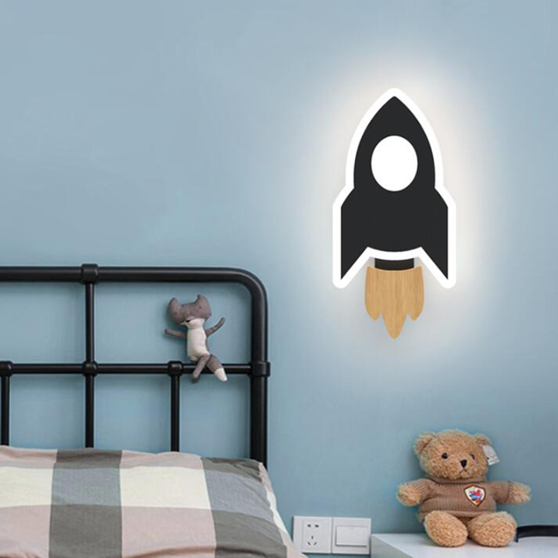 Cartoon LED Rocket Wall Lamp M - огляд і ціна Baby Nursery Wall Lights